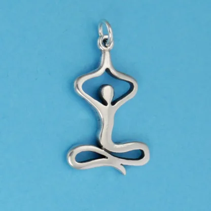 Microsculptures 1312 Yoga Sitting Tree Pose Silver Charm