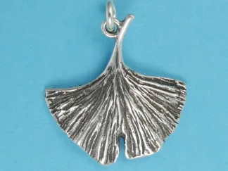 Microsculptures 1313 Ginkgo Leaf Silver Pendant