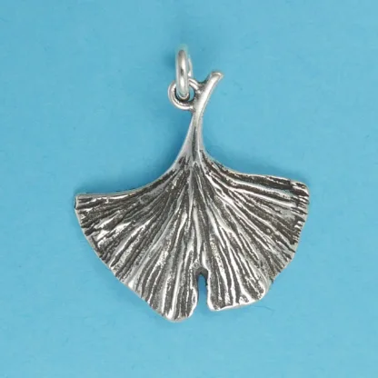 Microsculptures 1313 Ginkgo Leaf Silver Pendant