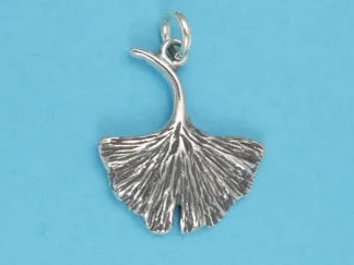 Microsculptures 1314 Ginkgo Leaf Silver Charm