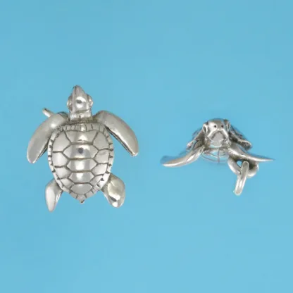 Microsculptures 1315 Ridley Sea Turtle Silver Charm