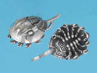 Microsculptures 1327 Horseshoe Crab Silver Pendant