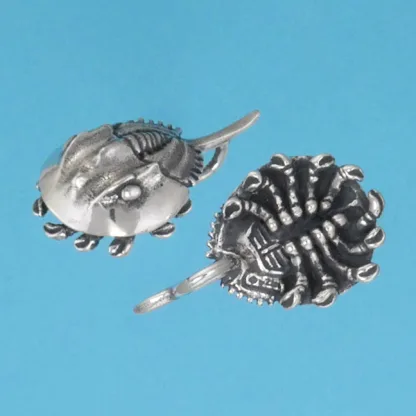 Microsculptures 1327 Horseshoe Crab Silver Pendant