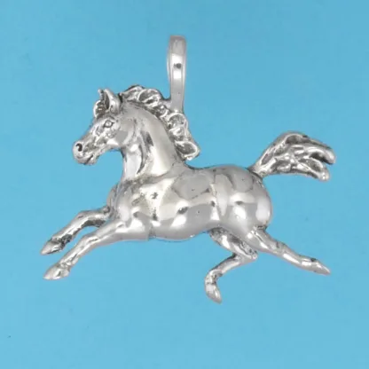 Microsculptures 1334 Weather Vane Horse Silver Pendant