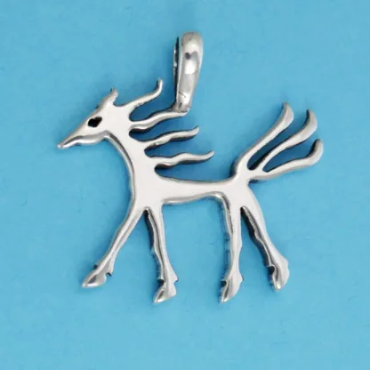 Microsculptures 1337 Ancient Horse Silver Pendant