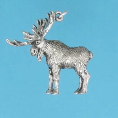 Microsculptures 1341 Moose Silver Charm