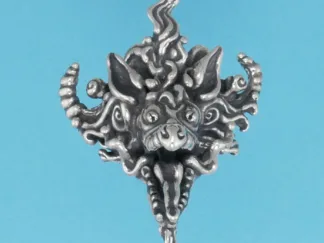 Microsculptures 1342 Chinese Dragon Head Silver Pendant