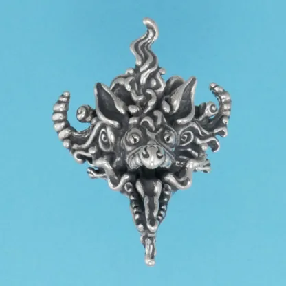 Microsculptures 1342 Chinese Dragon Head Silver Pendant