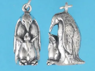 Microsculptures 1349 Penguin & Chick Silver Pendant