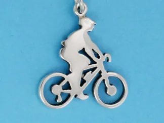 Microsculptures 1358 Bicyclist Silver Charm