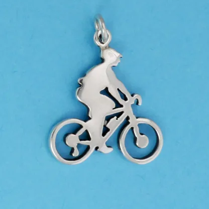 Microsculptures 1358 Bicyclist Silver Charm