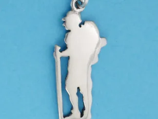 Microsculptures 1359 Hiking Backpacker Silver Charm