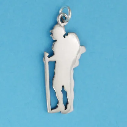 Microsculptures 1359 Hiking Backpacker Silver Charm