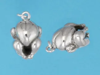 Microsculptures 1367 Roast Chicken Silver Charm
