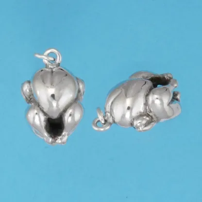 Microsculptures 1367 Roast Chicken Silver Charm