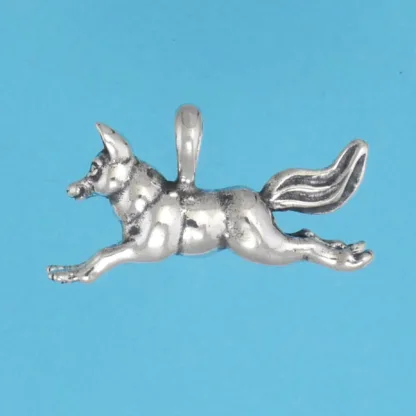 Microsculptures 1368 Fox Silver Pendant