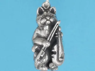 Microsculptures 1373 Cat & Fiddle Silver Charm