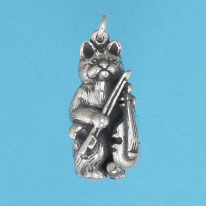 Microsculptures 1373 Cat & Fiddle Silver Charm