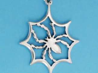 Microsculptures 1375 Spider In Web Silver Charm