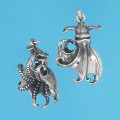 Microsculptures 1384 Vampire Squid Silver Charm