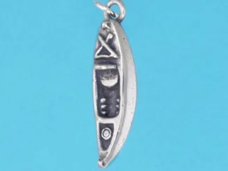 Microsculptures 1407 Kayak Open Style Silver Charm