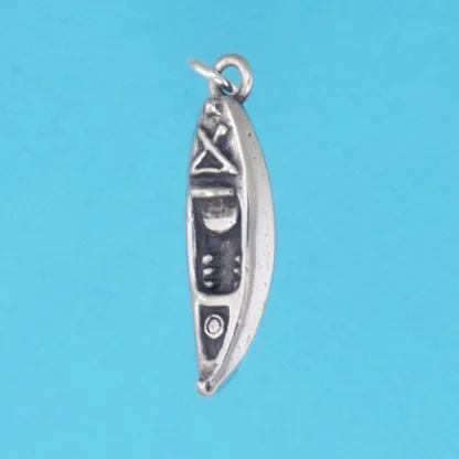 Microsculptures 1407 Kayak Open Style Silver Charm