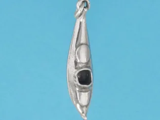 Microsculptures 1408 Kayak Closed Style Silver Charm