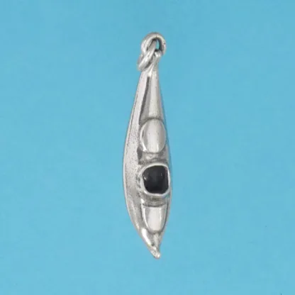 Microsculptures 1408 Kayak Closed Style Silver Charm
