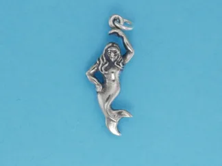 Microsculptures 1412 Beckoning Mermaid Silver Charm