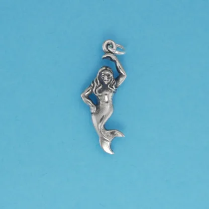 Microsculptures 1412 Beckoning Mermaid Silver Charm