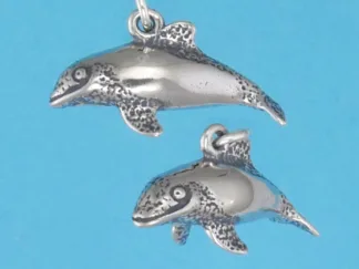 Microsculptures 1415 Commerson's Dolphin Silver Charm