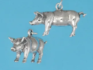 Microsculptures 1428 Hog Silver Charm