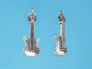 Microsculptures 1438 Electric Guitar Silver Charm