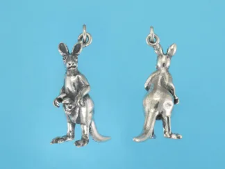 Microsculptures 1441 Kangaroo Silver Charm