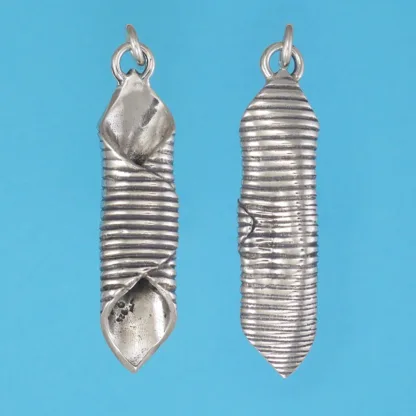 Microsculptures 1453 Garganelli Pasta Silver Pendant