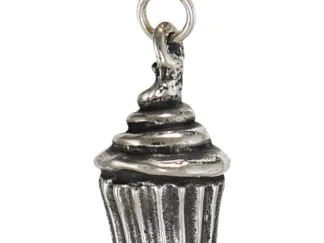 Microsculptures 1458 Cupcake Silver Charm