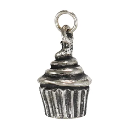 Microsculptures 1458 Cupcake Silver Charm