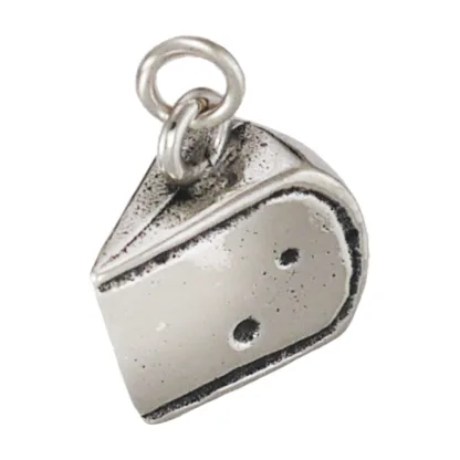 Microsculptures 1462 Gouda Cheese Wedge Silver Charm