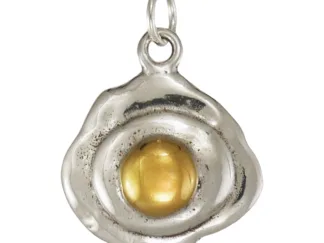 Microsculptures 1466 Fried Egg Silver Charm