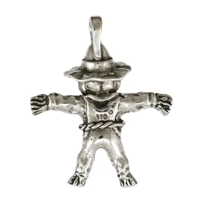 Microsculptures 1471 Scarecrow Silver Pendant