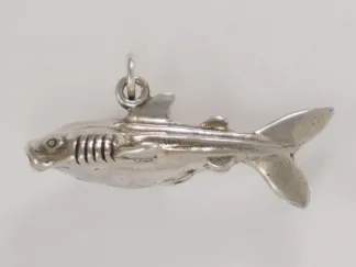 Microsculptures 1472 Whale Shark Silver Charm