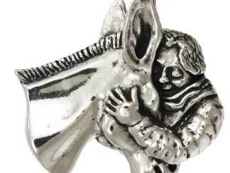 Microsculptures 1473 Girl with Mule Silver Pendant