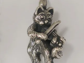 Microsculptures 1491 Cat & Fiddle Silver Pendant