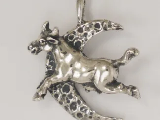 Microsculptures 1492 Cow Jumped Over the Moon Silver Pendant