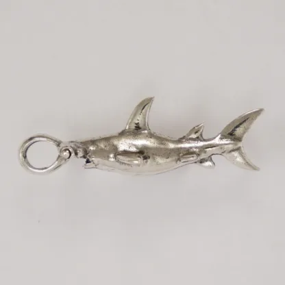 Microsculptures 1496 Hammerhead Shark Silver Pendant