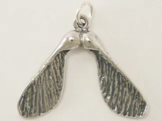 Microsculptures 1504 Double Maple Seed Silver Charm