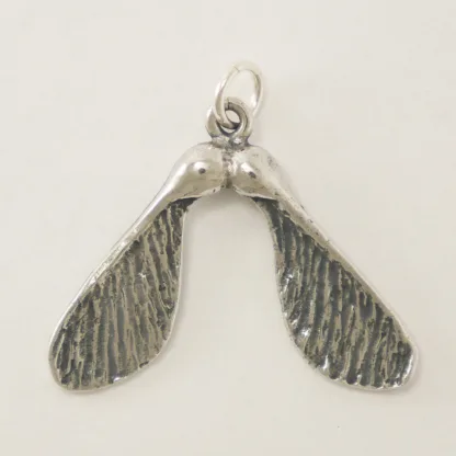 Microsculptures 1504 Double Maple Seed Silver Charm