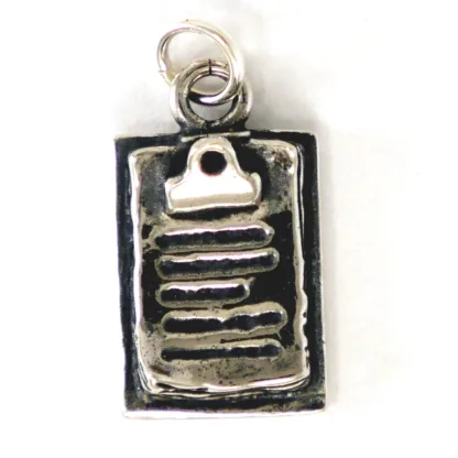 Microsculptures 1506 Clip Board Silver Charm