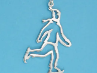 Microsculptures 0232 Ice Skater Silver Charm