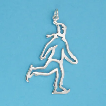 Microsculptures 0232 Ice Skater Silver Charm